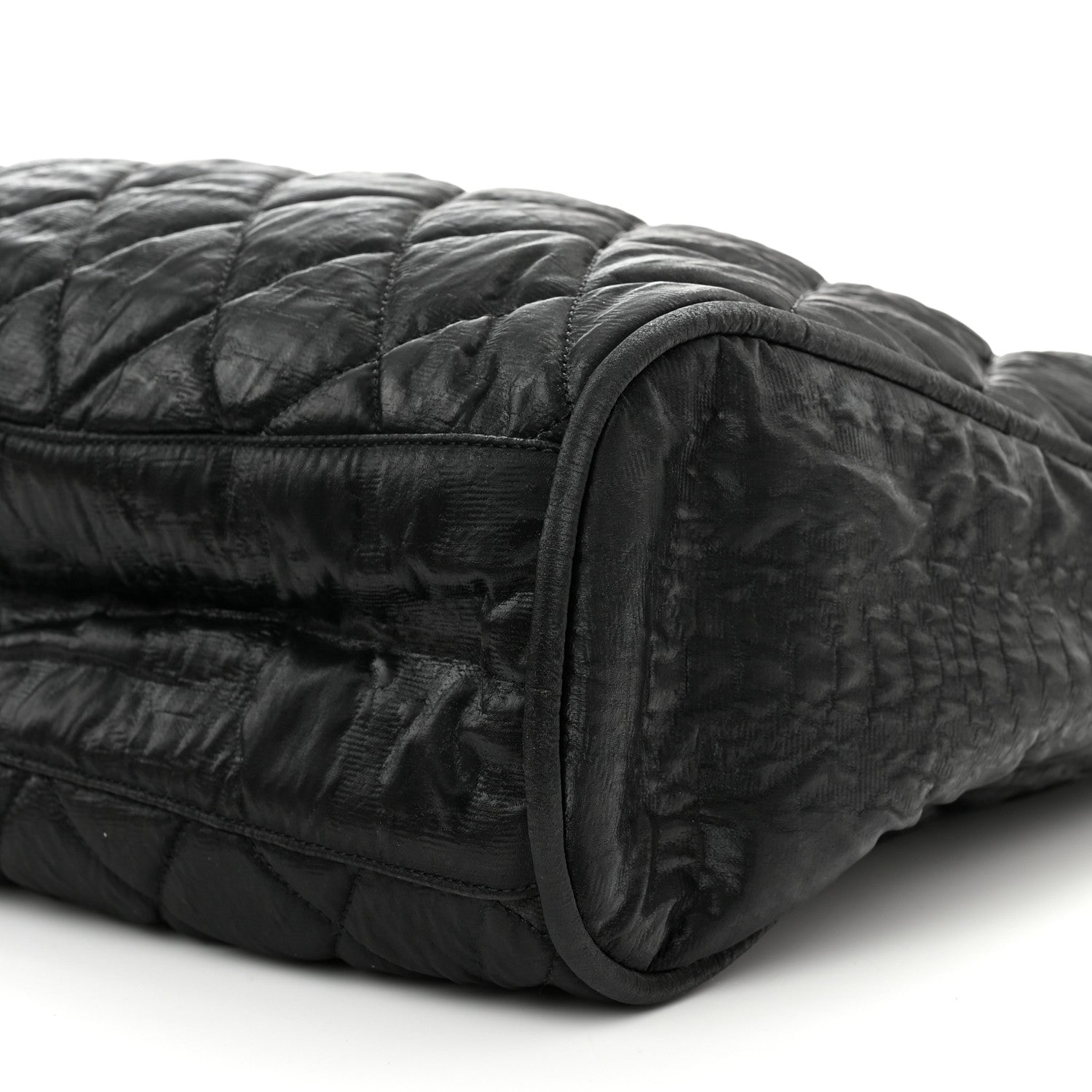 Chanel Crinkled Coated Canvas Le Marais Hobo Black 10 of 10