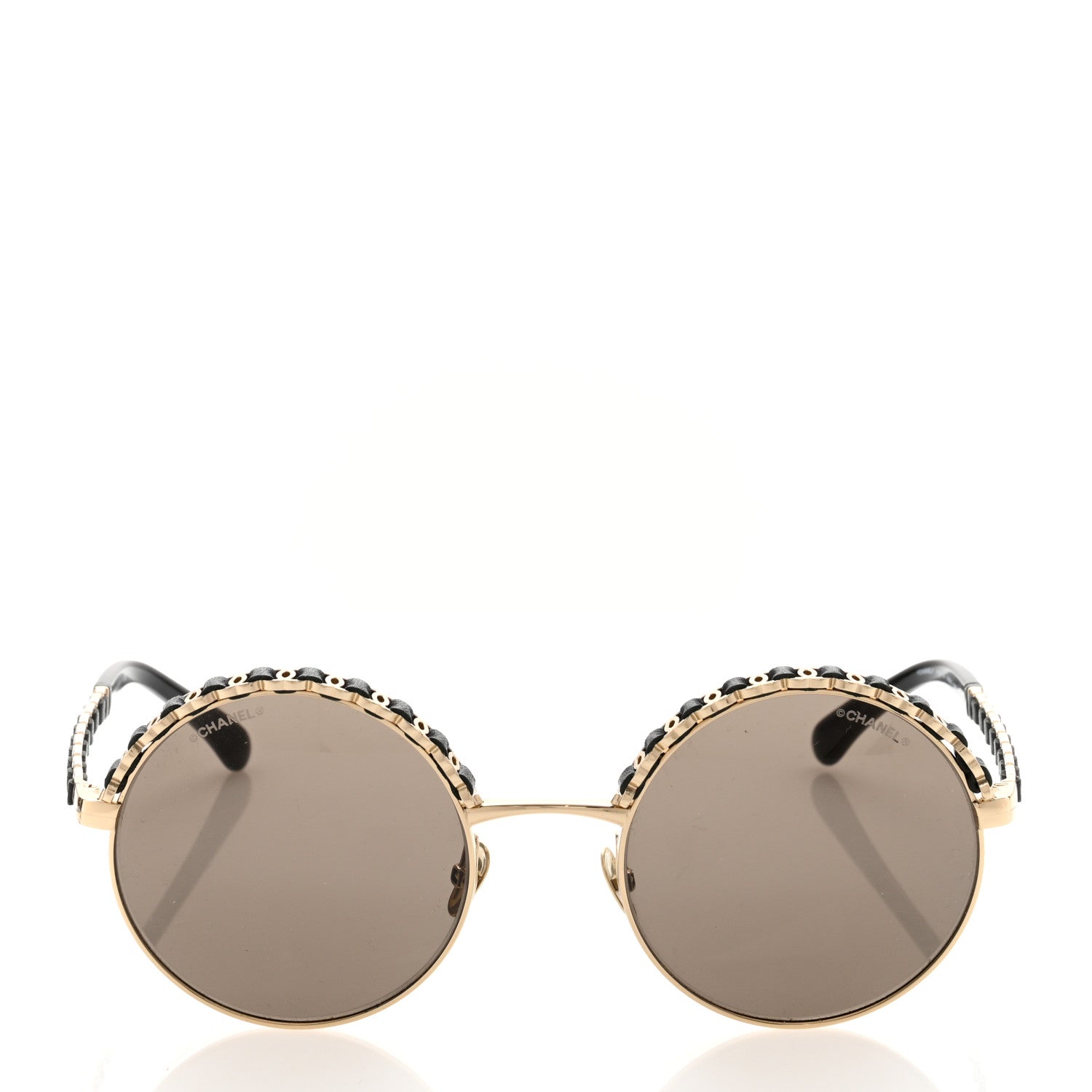 Chanel Metal Calfskin Round Chain Sunglasses 4265-Q Black 2 of 9