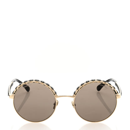 Chanel Metal Calfskin Round Chain Sunglasses 4265-Q Black 2 of 9