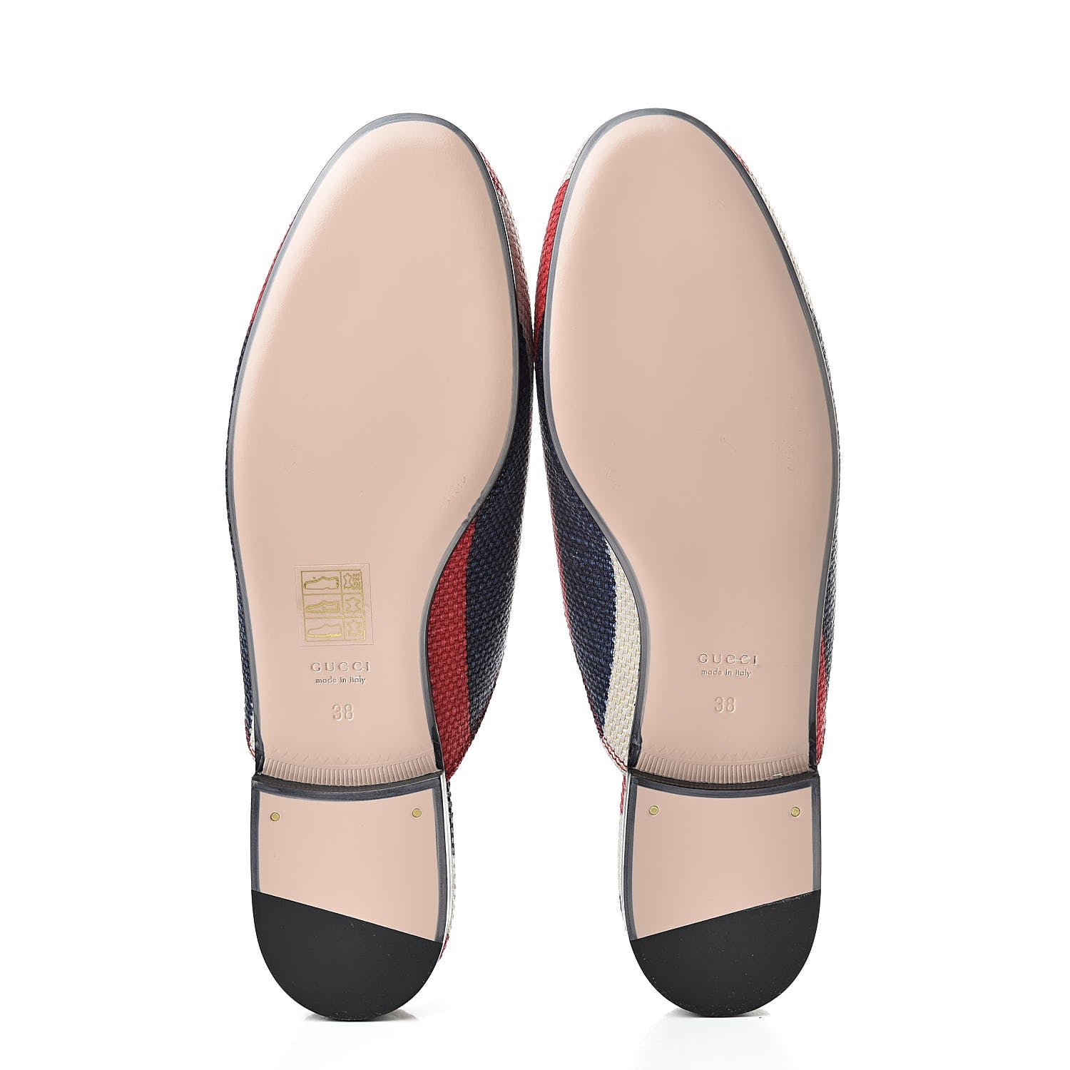 Gucci Canvas Sylvie Stripe Womens Princetown Slippers 38 Mystic White Hibiscus Red Maritime 5 of 8