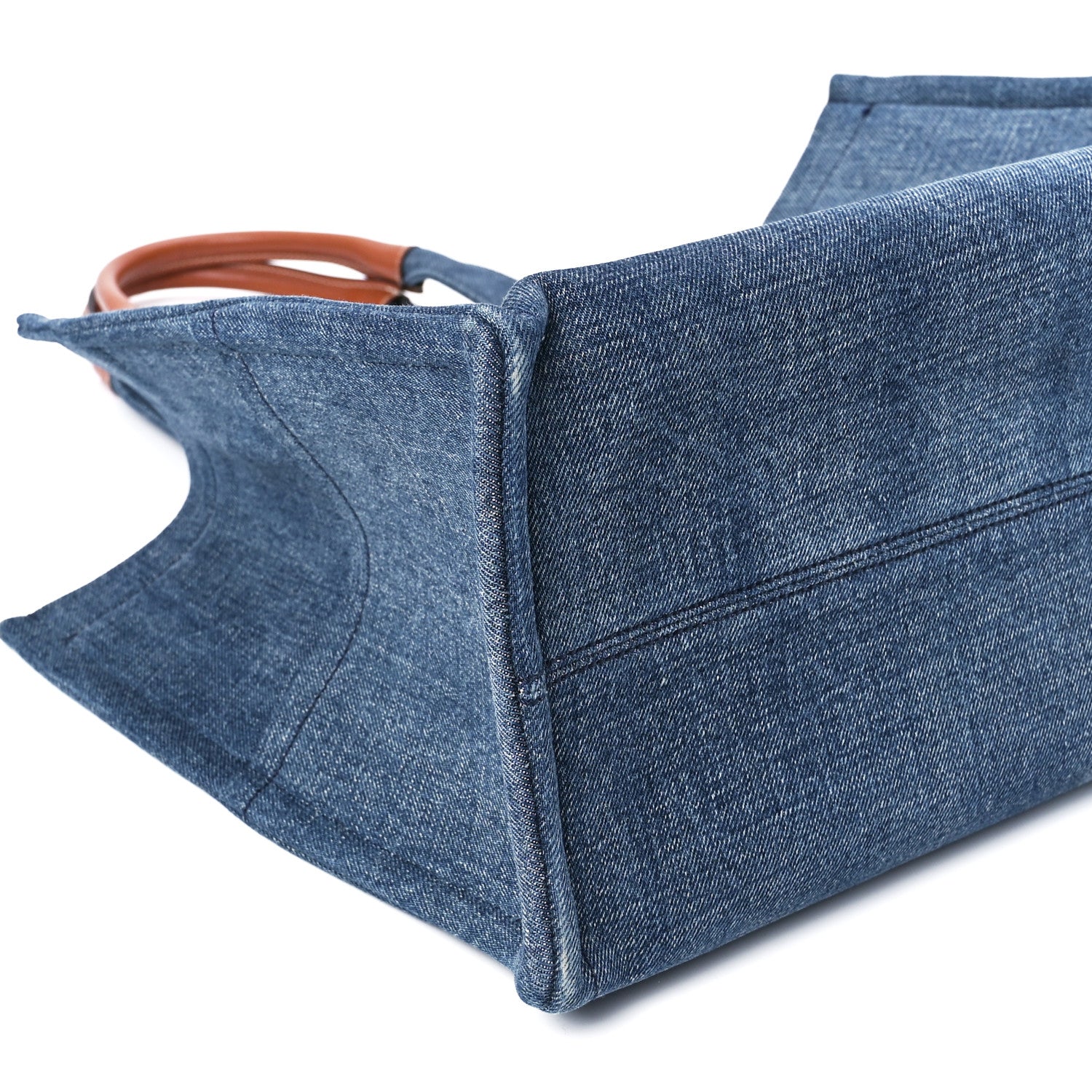 Celine Denim Large Thais Cabas Navy Tan 9 of 10