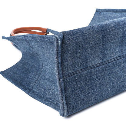 Celine Denim Large Thais Cabas Navy Tan 9 of 10