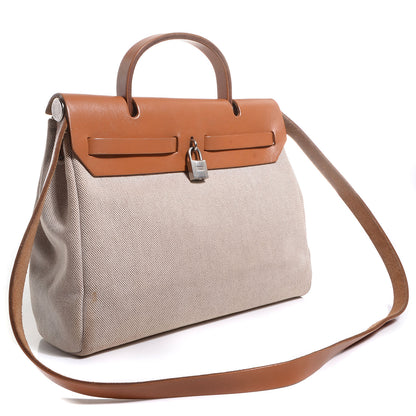 Hermes Toile Herbag PM 30 Black and Natural 3 of 14