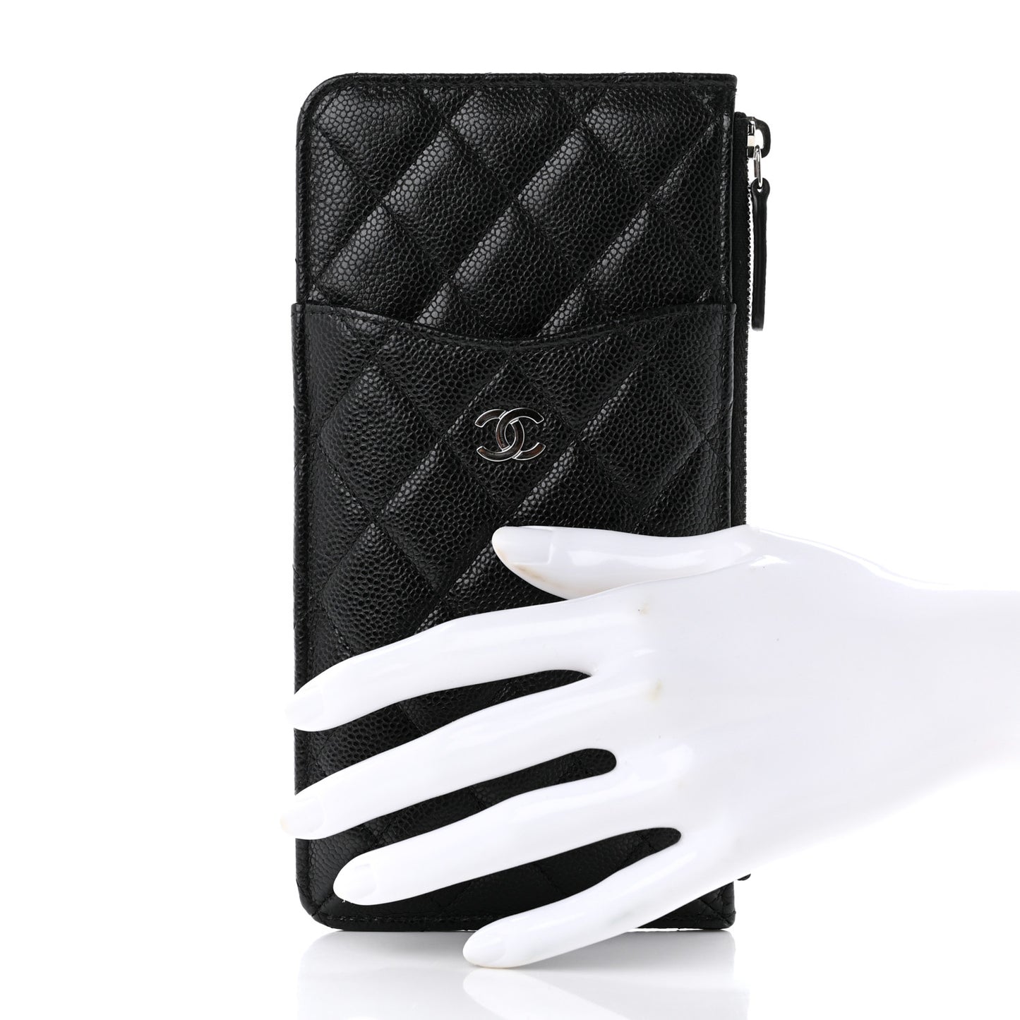Caviar Quilted Classic iPhone Pouch Black
