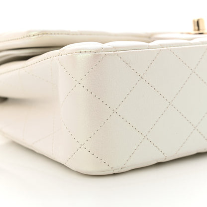 Chanel Iridescent Calfskin Quilted Medium Double Flap White White 9 of 12