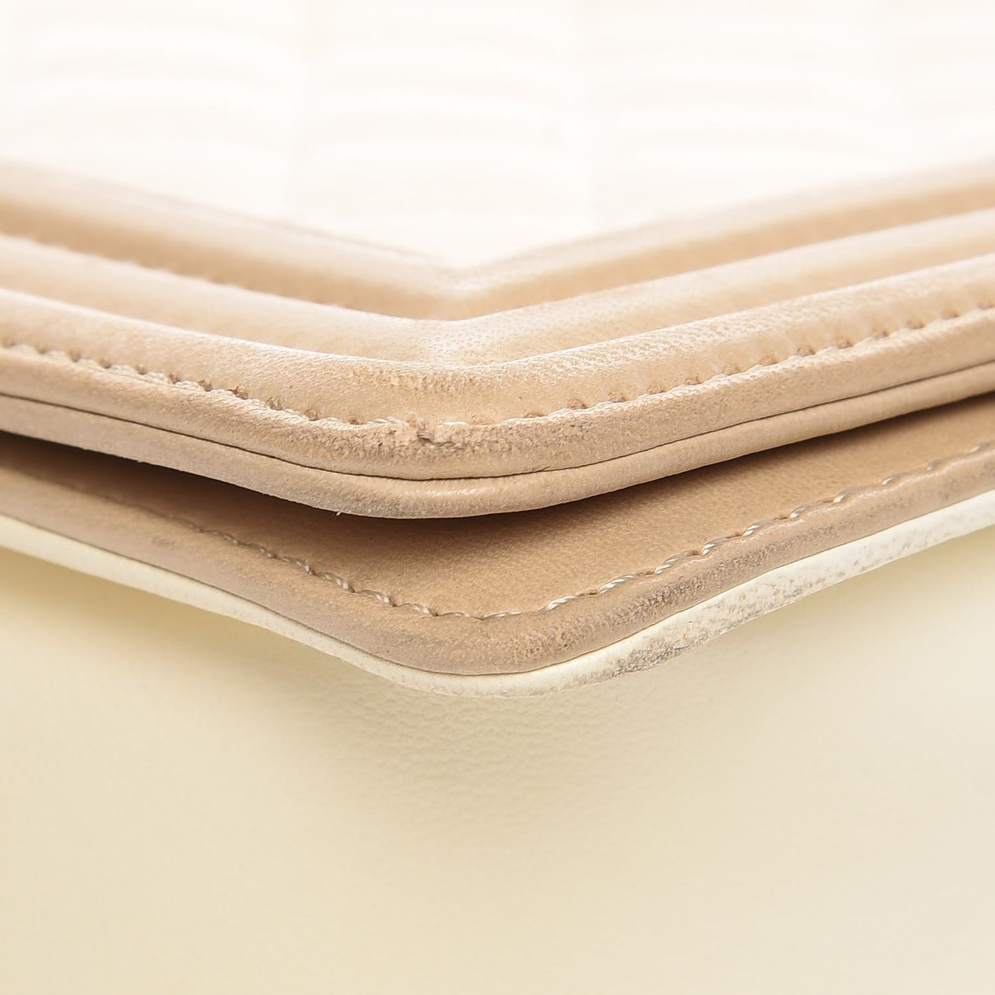 Lambskin Quilted Large Boy Flap Light Beige Dark Beige