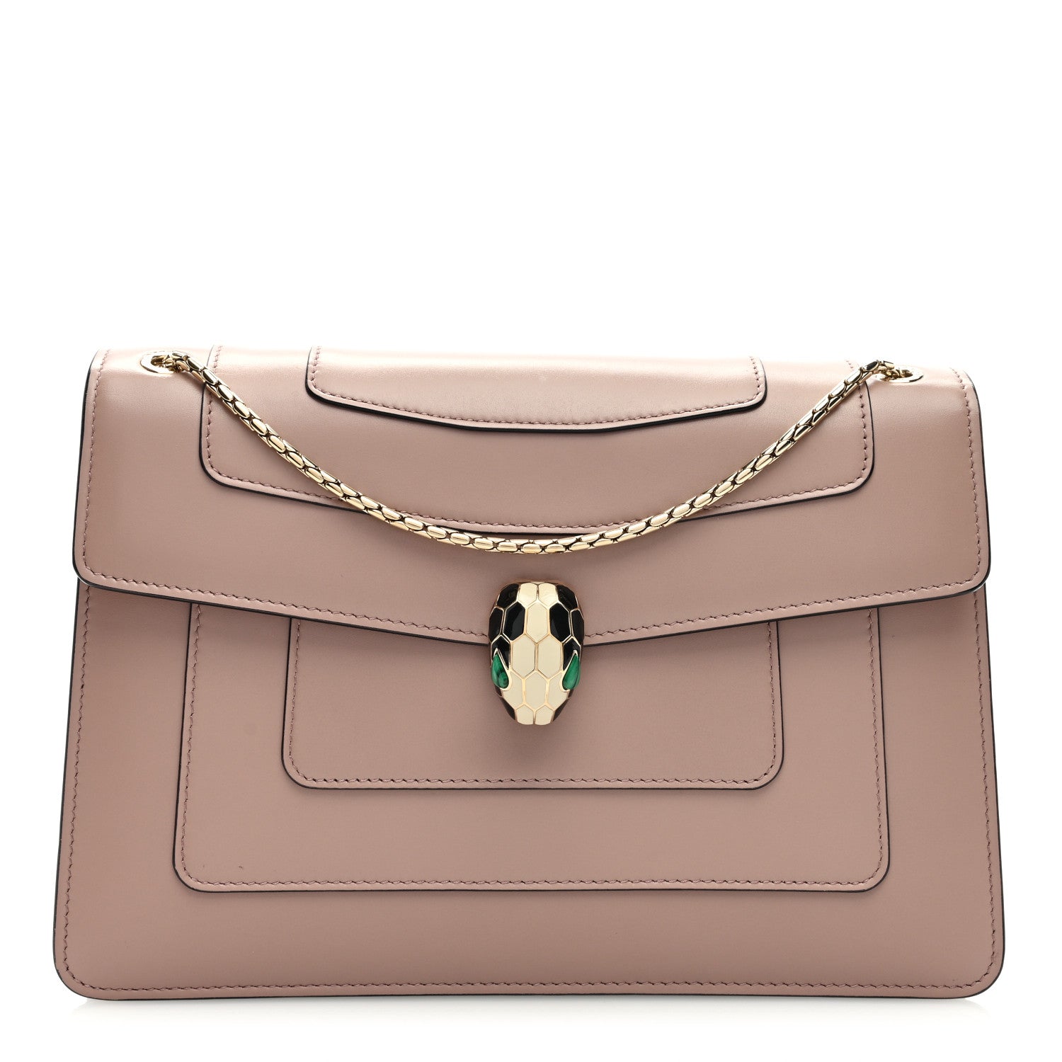 Bulgari Calfskin Serpenti Forever Shoulder Bag Beige 1 of 10