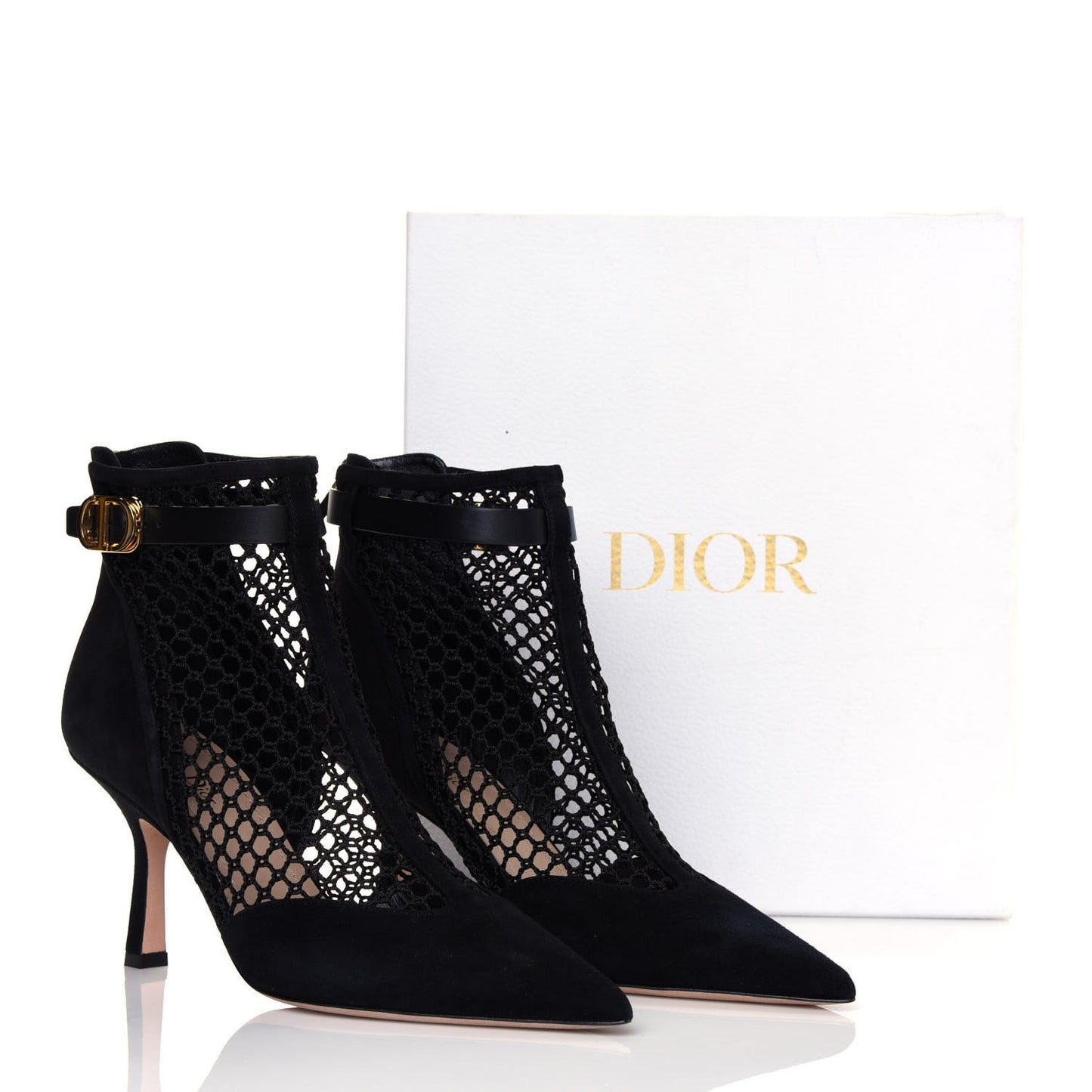 Suede Resille Dior-I Short Boots 41 Black
