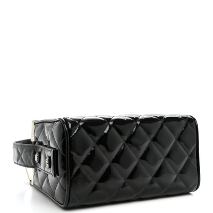 Chanel Patent Quilted Vanity Clutch Black 4 of 11