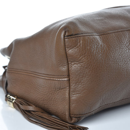 Gucci Pebbled Calfskin Medium Soho Chain Shoulder Bag Maple Brown 9 of 21