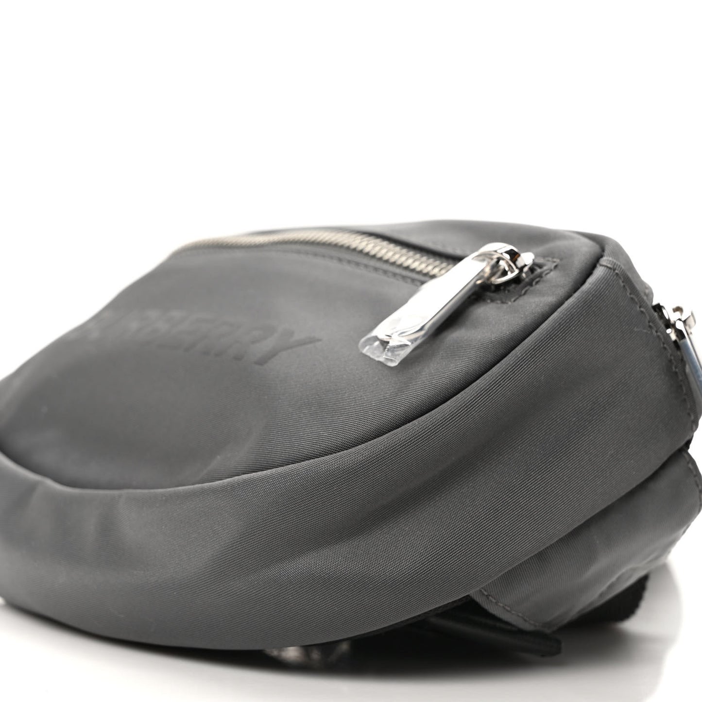 Econyl Logo Print Small Cannon Bum Bag Charcoal Grey