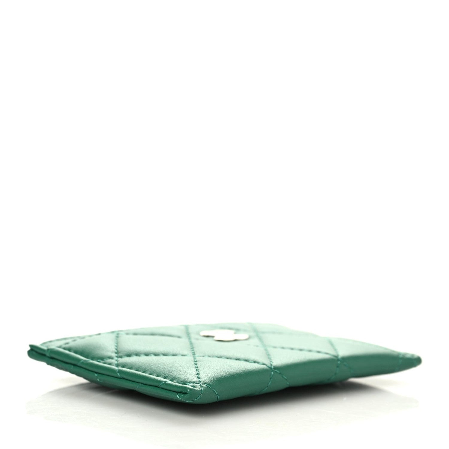 Chanel Lambskin Quilted Card Holder Green 4 of 8