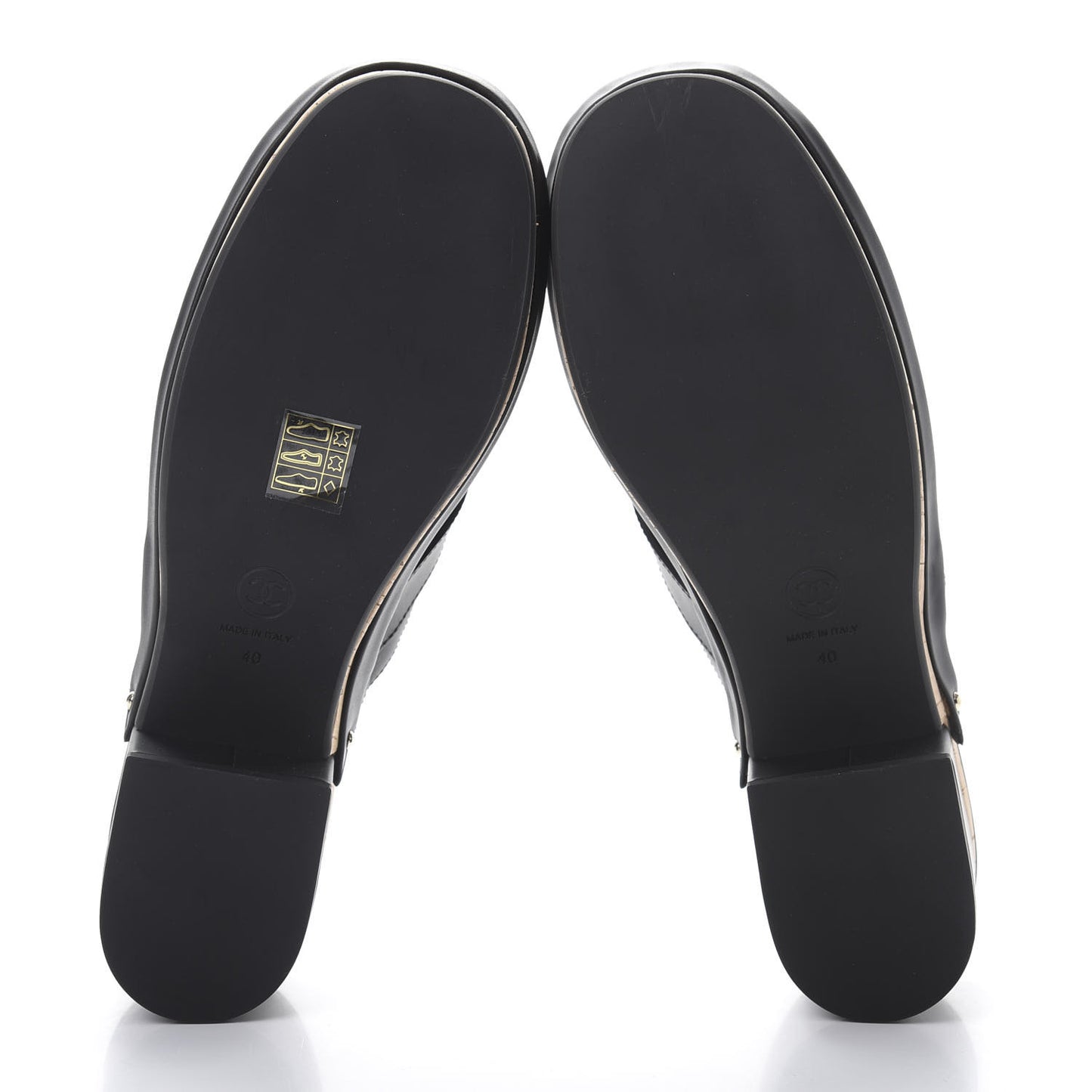 Calfskin CC Turn Lock Clogs 40 Black