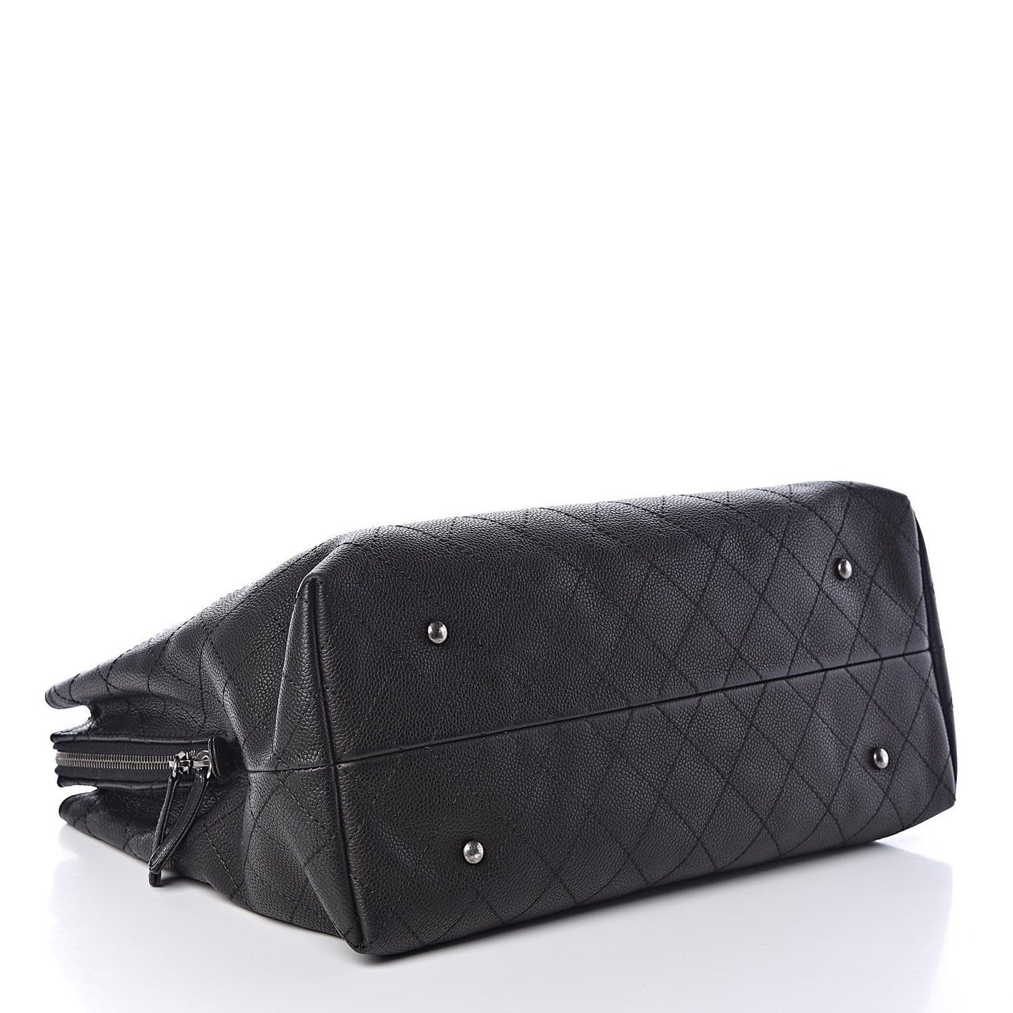 Grained Vegetal Calfskin Urban Shopping Tote Black