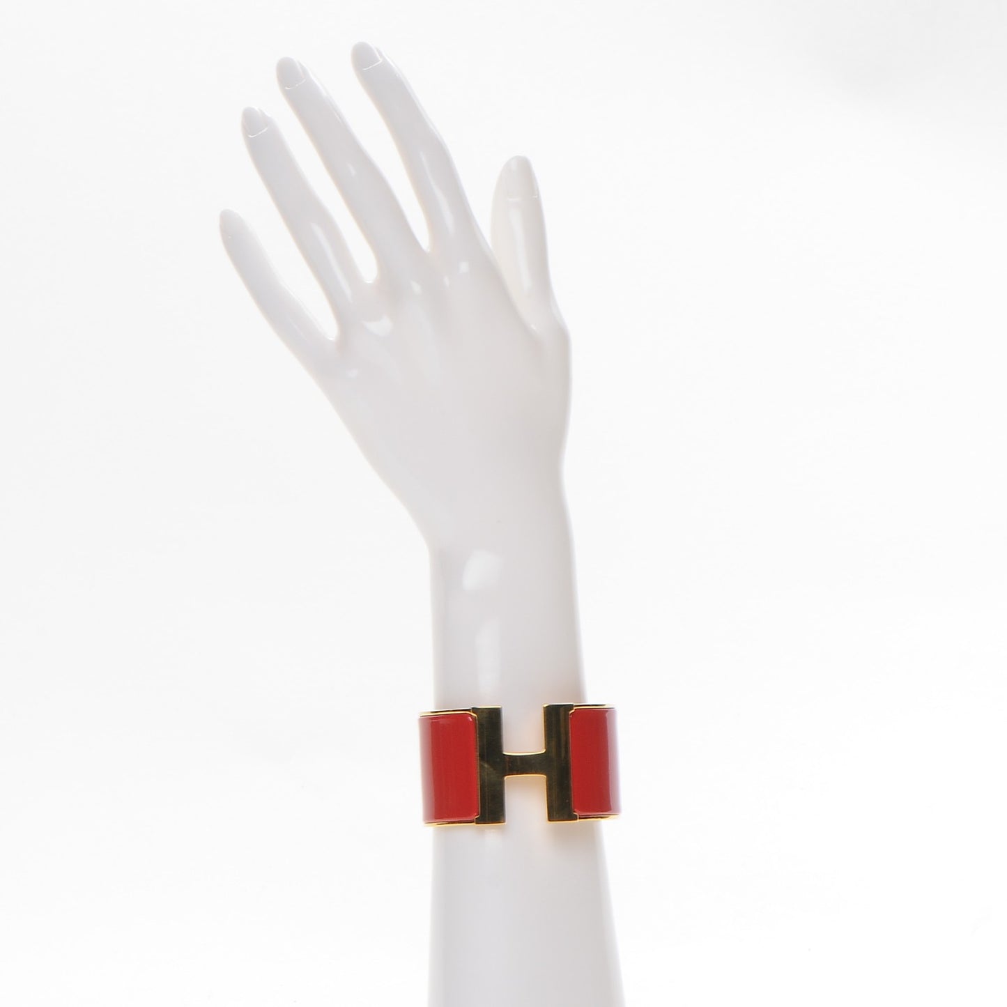 Enamel Clic Clac H Extra Wide Bracelet PM Red