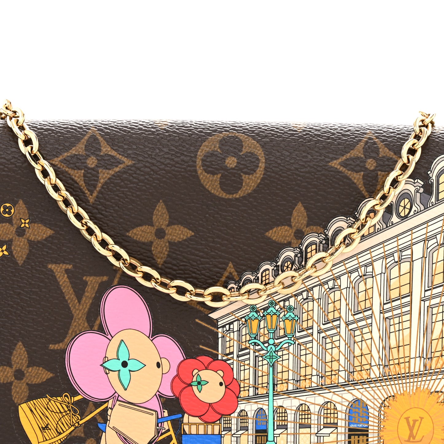 Monogram 2022 Christmas Animation Paris Pochette Felicie Chain Wallet Pink