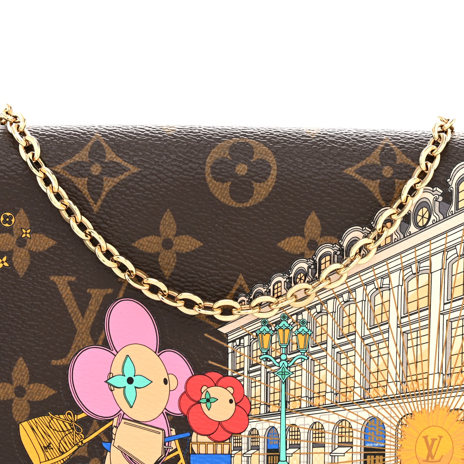 Louis Vuitton Monogram 2022 Christmas Animation Paris Pochette Felicie Chain Wallet Pink 8 of 12