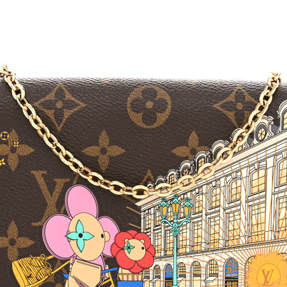 Louis Vuitton Monogram 2022 Christmas Animation Paris Pochette Felicie Chain Wallet Pink 8 of 12