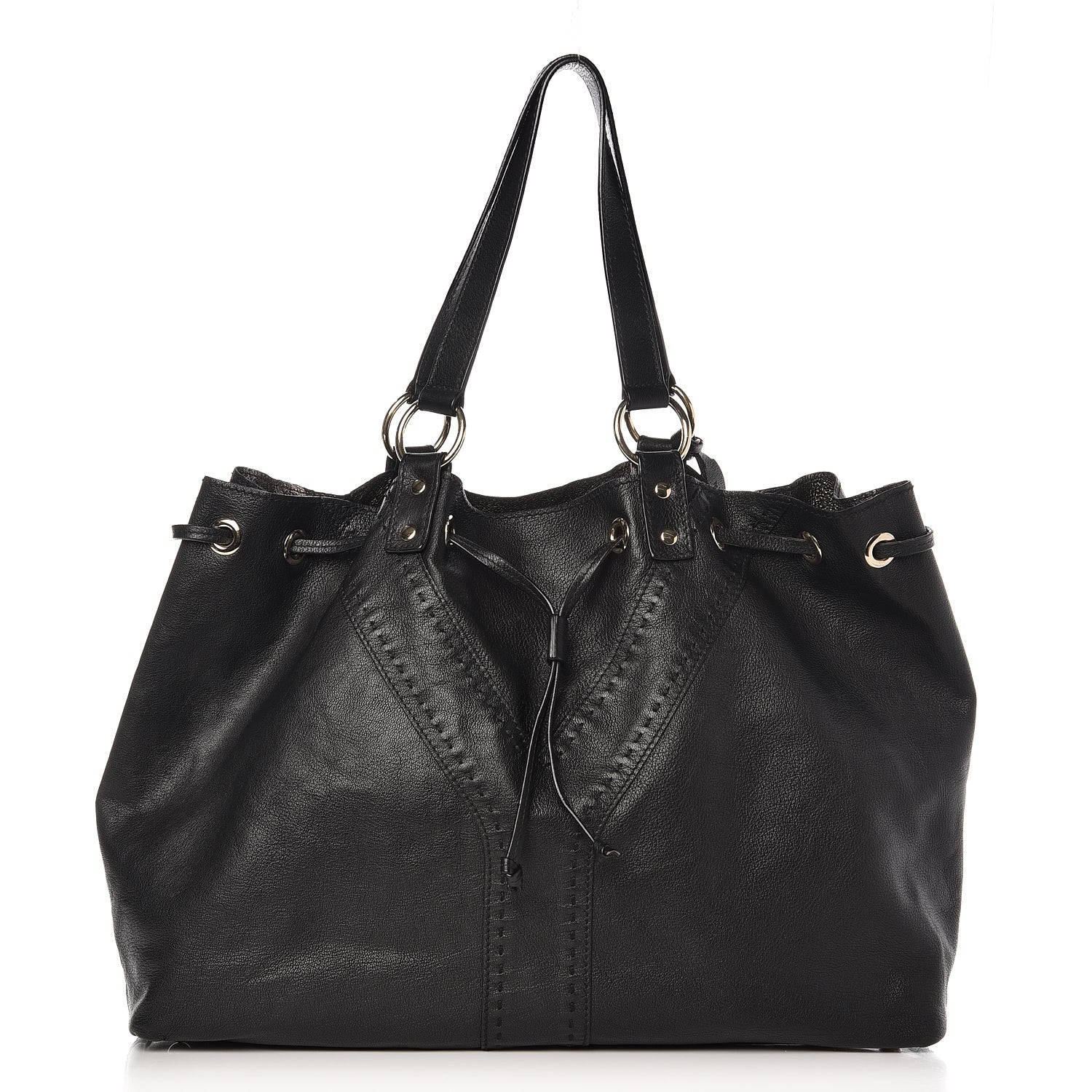 Saint Laurent Calfskin Reversible Double Sac Y Tote Bronze Black 1 of 8