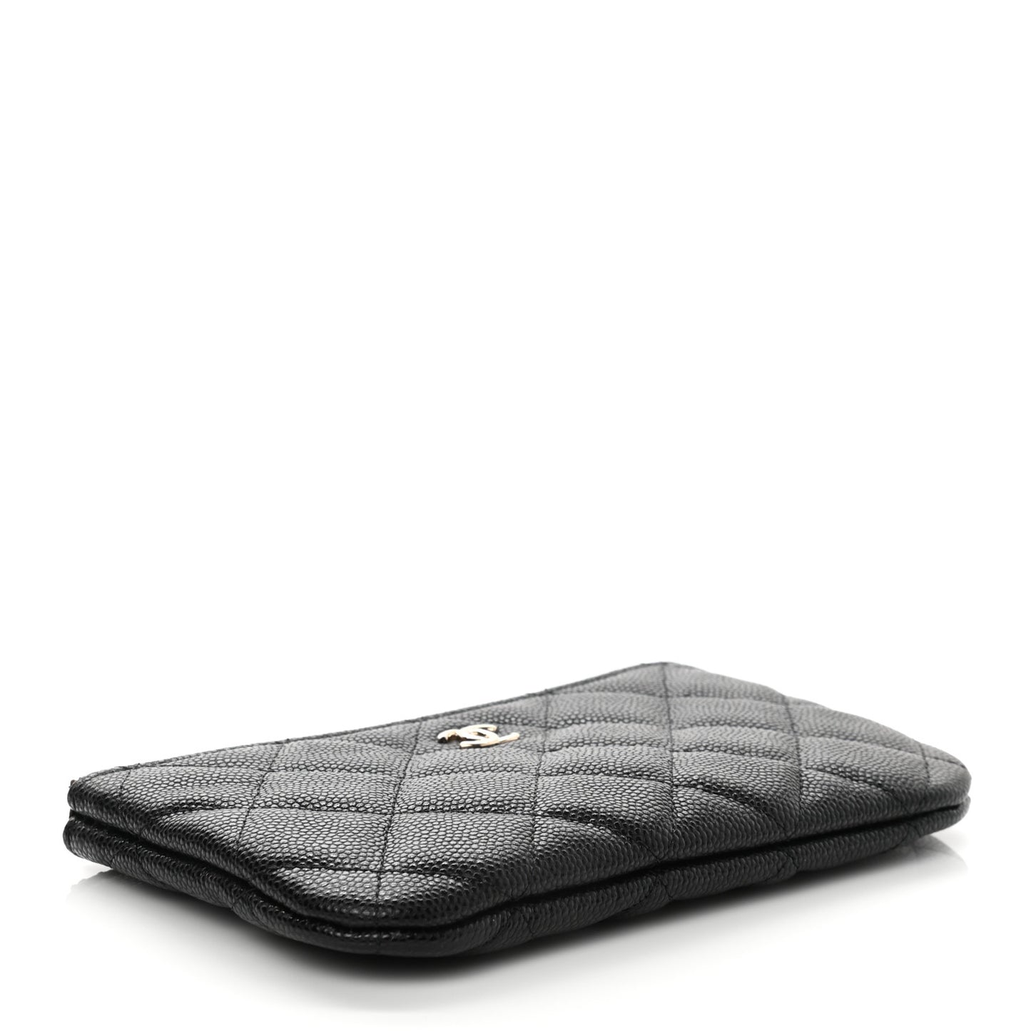 Caviar Quilted Small Cosmetic Case Black