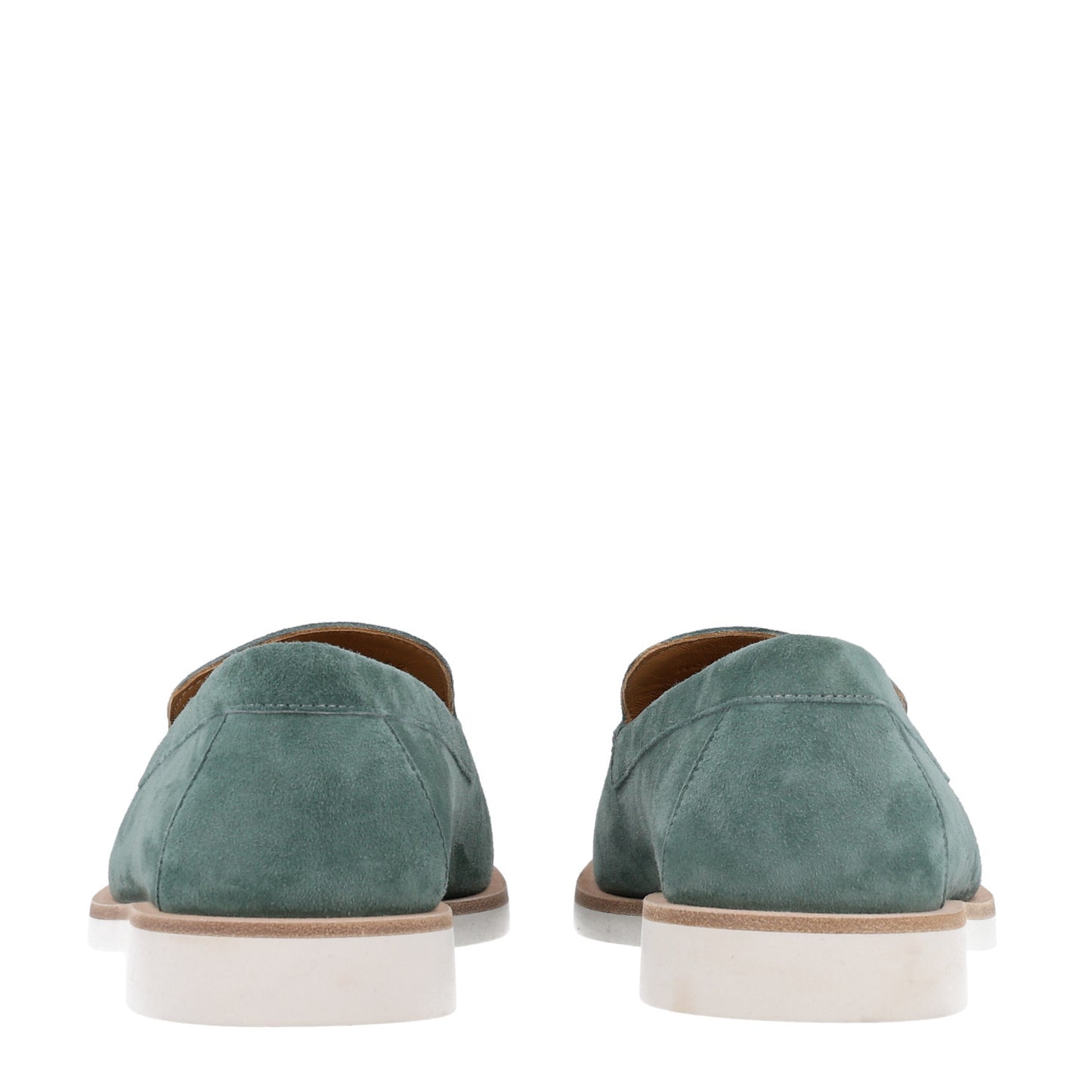 Suede Calfskin Womens Low Loafers 38 Vert Cedre