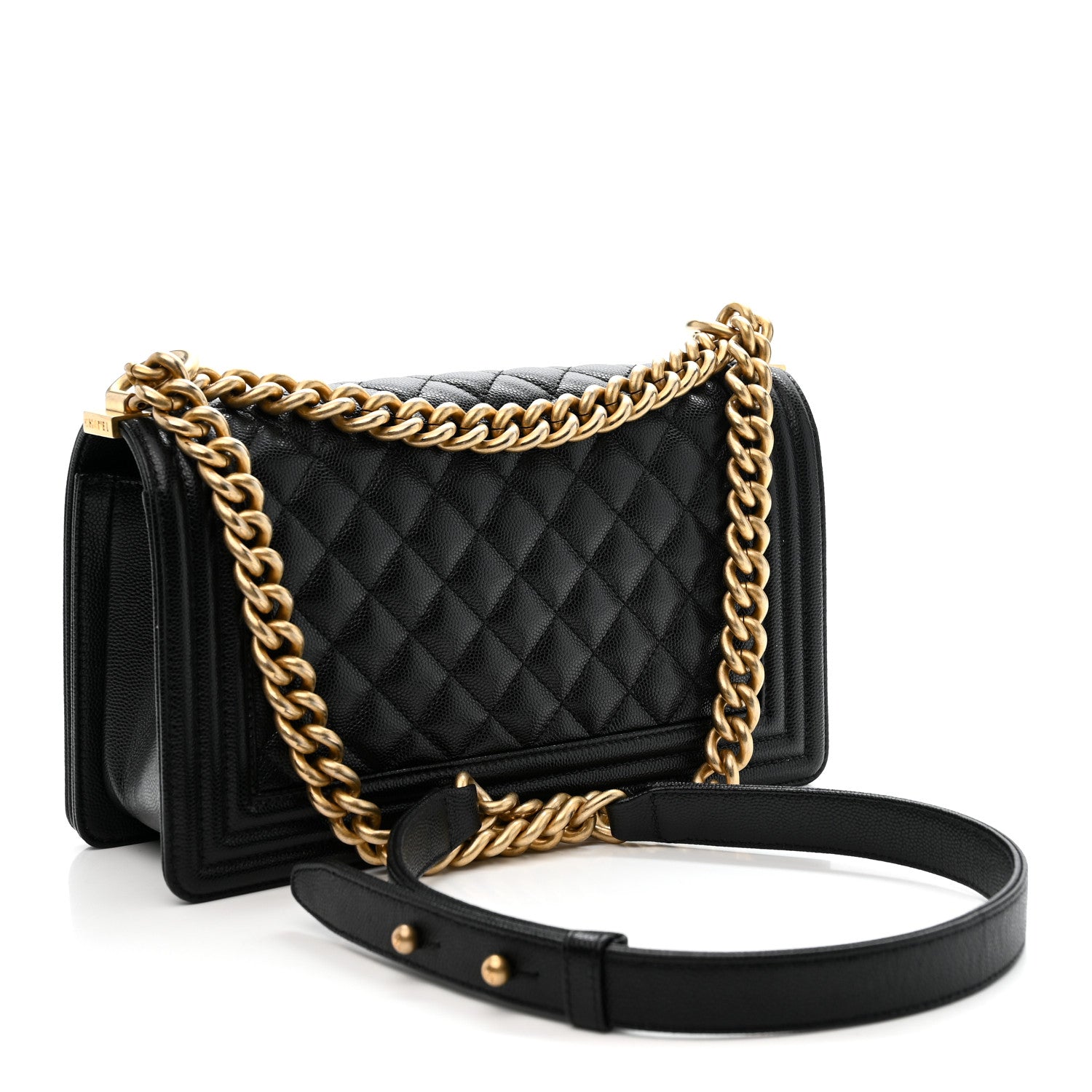 Chanel Caviar Quilted Medium Boy Flap Black 3 of 10