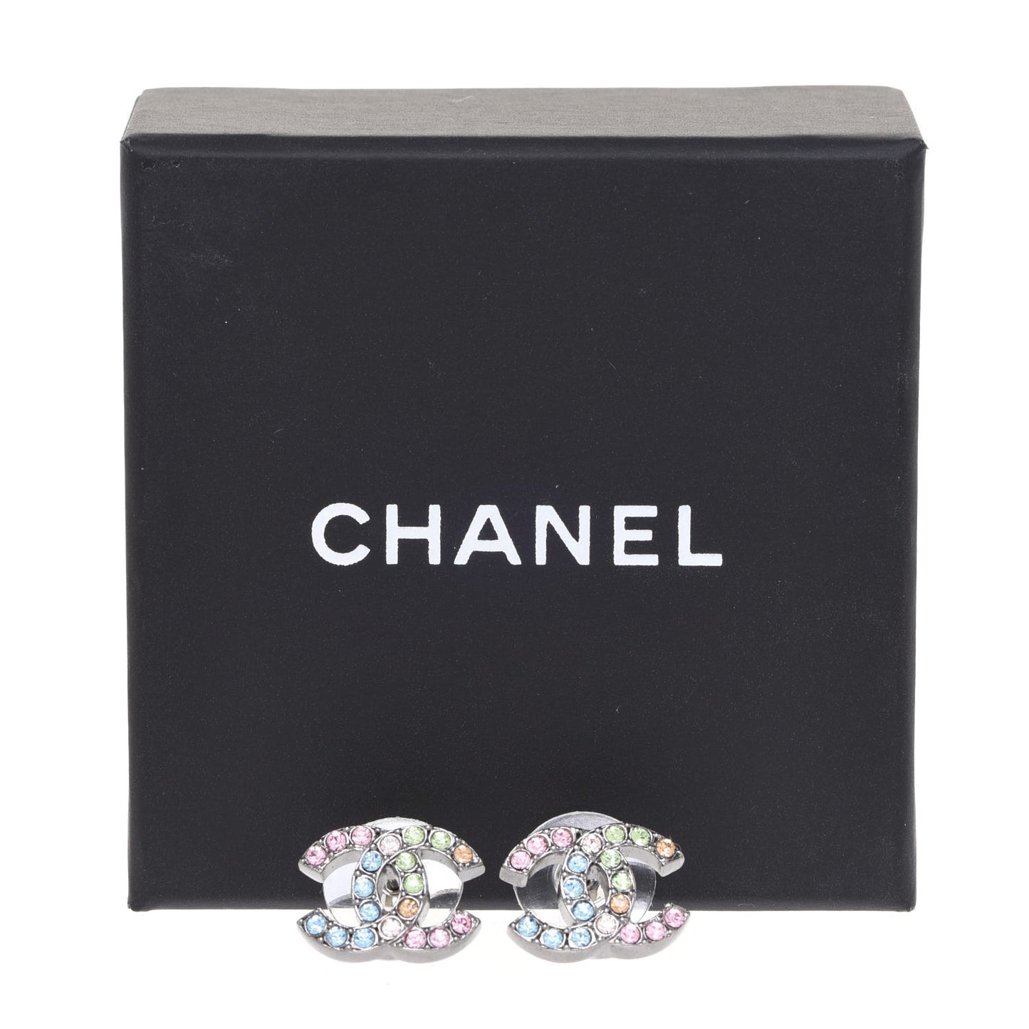 Ruthenium Crystal CC Earrings Multicolor