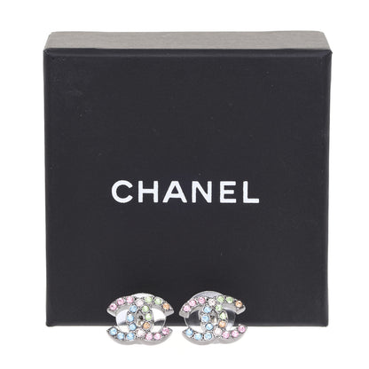 Chanel Ruthenium Crystal CC Earrings Multicolor 5 of 5