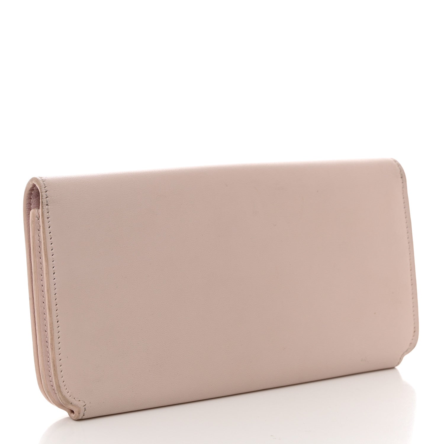 Balenciaga Calfskin Logo Cash Thin Money Wallet Light Rose Black 3 of 12
