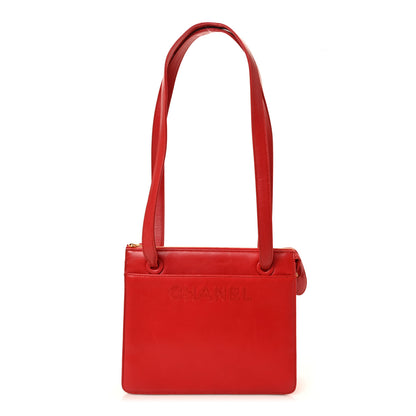 Chanel Calfskin Logo Shoulder Bag Red 1 of 9