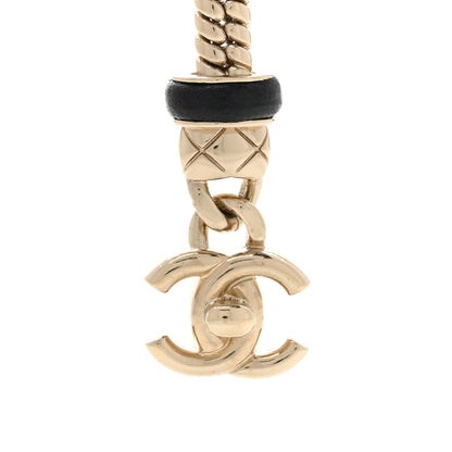 Chanel Metal Lambskin CC Turnlock Lariat Necklace Black Gold 4 of 8