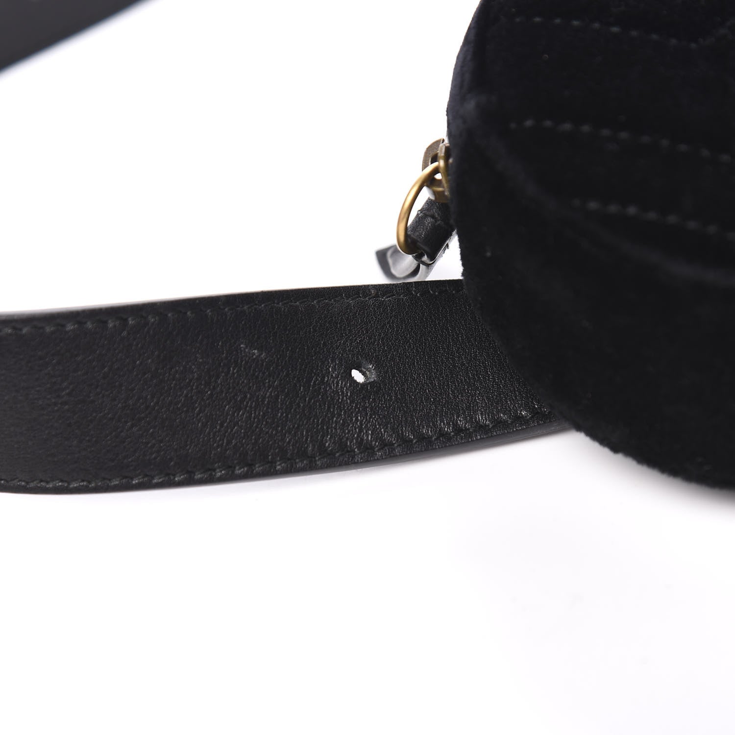 Gucci Velvet Matelasse GG Marmont Belt Bag 95 38 Black 10 of 11