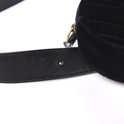 Gucci Velvet Matelasse GG Marmont Belt Bag 95 38 Black 10 of 11