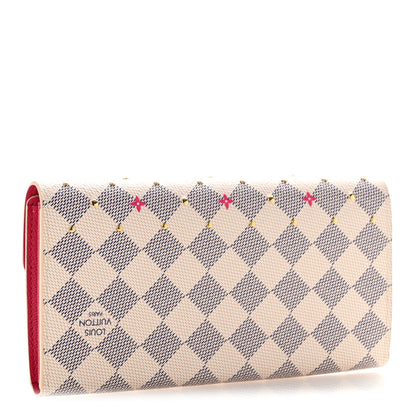 Louis Vuitton Damier Azur Studded Sarah Wallet NM Fuchsia 3 of 8