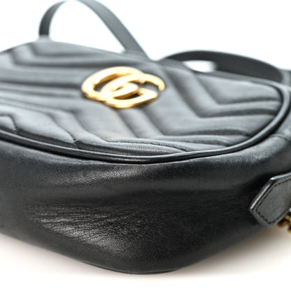 Gucci Calfskin Matelasse Mini GG Marmont Chain Shoulder Bag Black 10 of 10