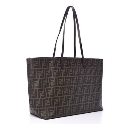 Fendi Zucca Spalmati Medium Roll Tote Tobacco Fuxia 3 of 11