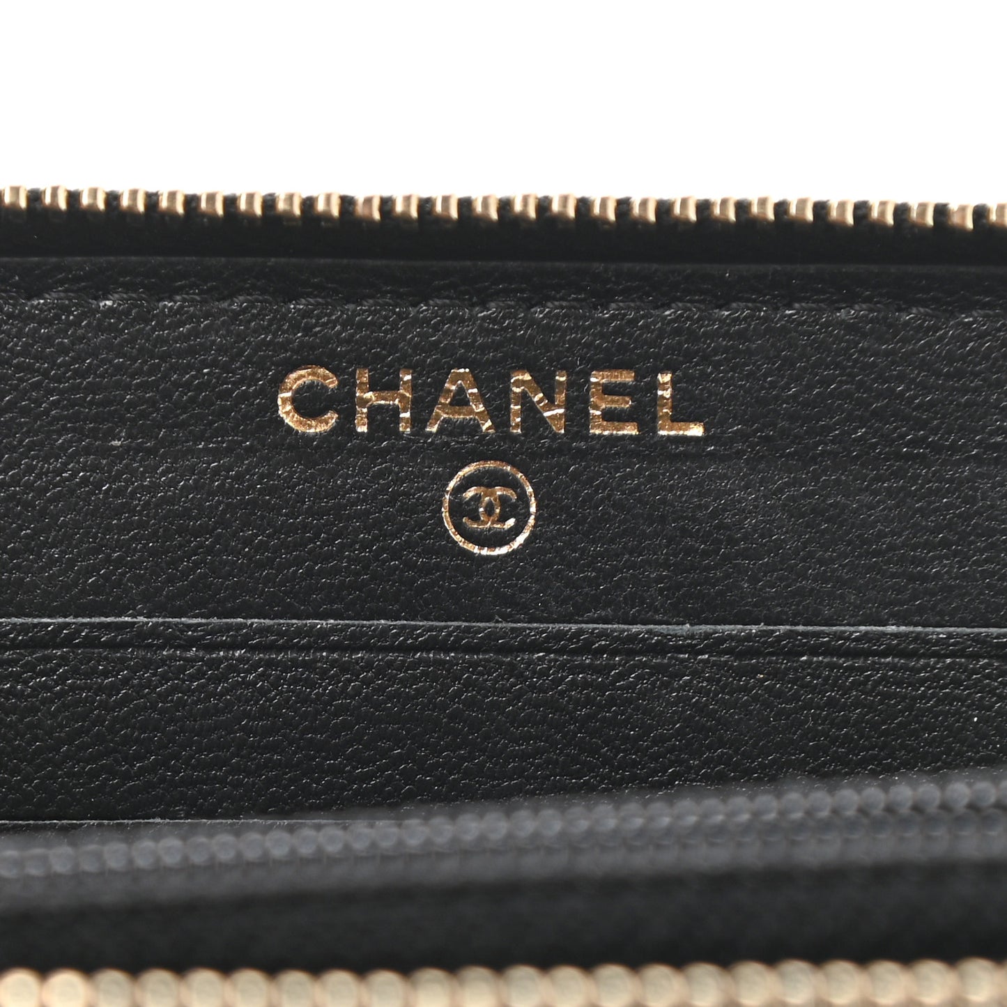 Lambskin Quilted Small Lucky Charms Zip Around Wallet Black