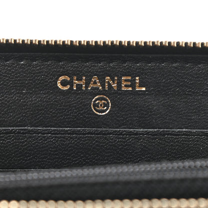 Chanel Lambskin Quilted Small Lucky Charms Zip Around Wallet Black 6 of 8
