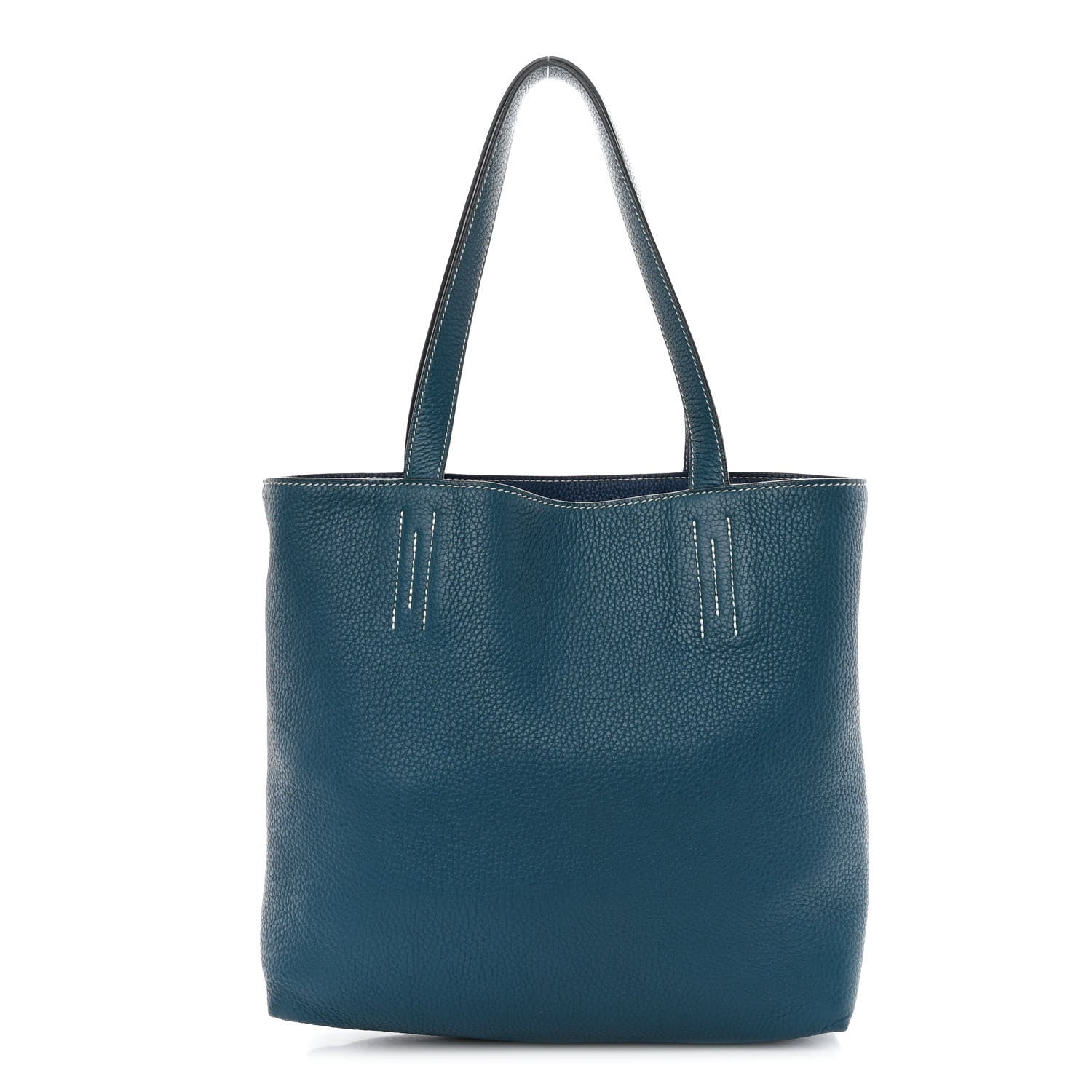 Hermes Taurillon Clemence Double Sens 36 Reversible Tote Bleu Sapphire Izmir 3 of 18