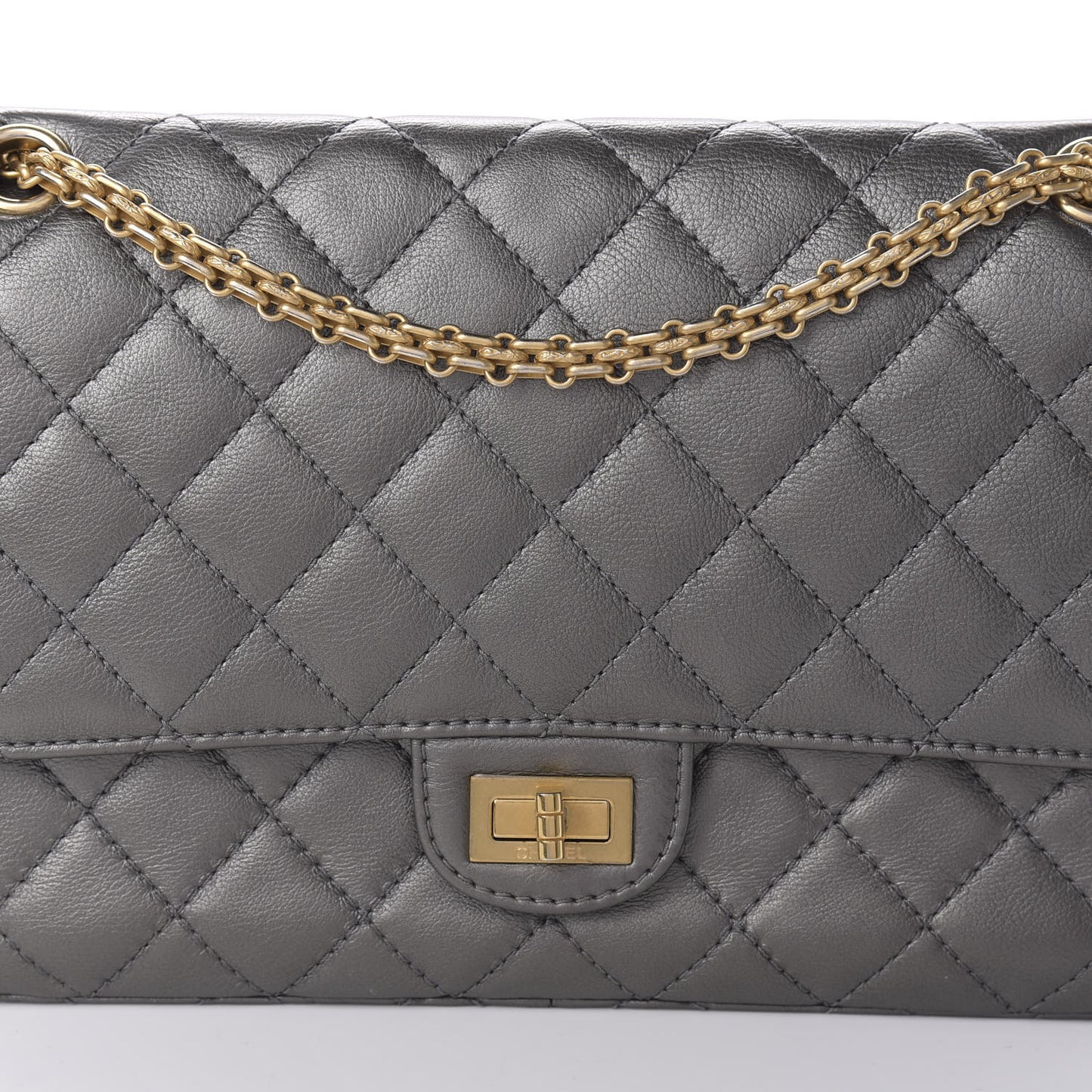 Metallic Calfskin Quilted 2.55 Reissue 226 Flap Charcoal