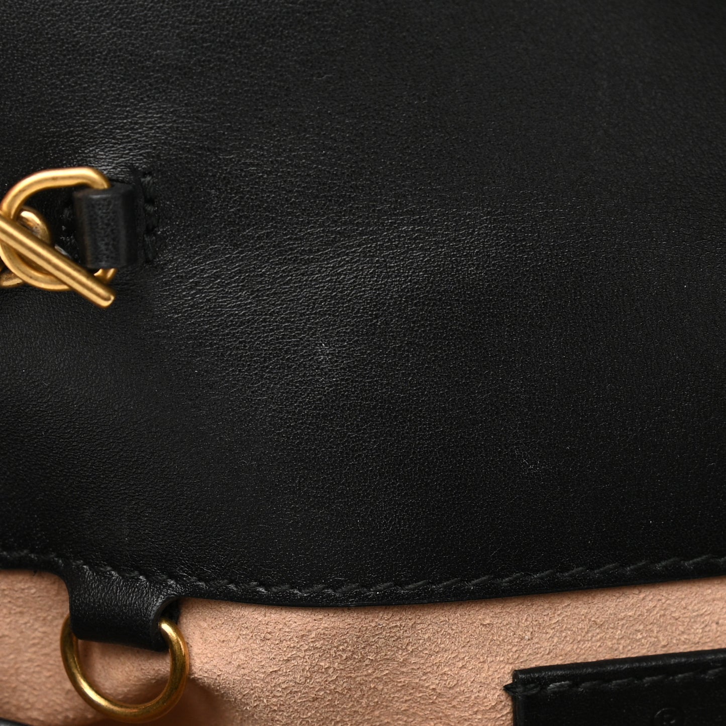 Calfskin Matelasse Super Mini GG Marmont Shoulder Bag Black