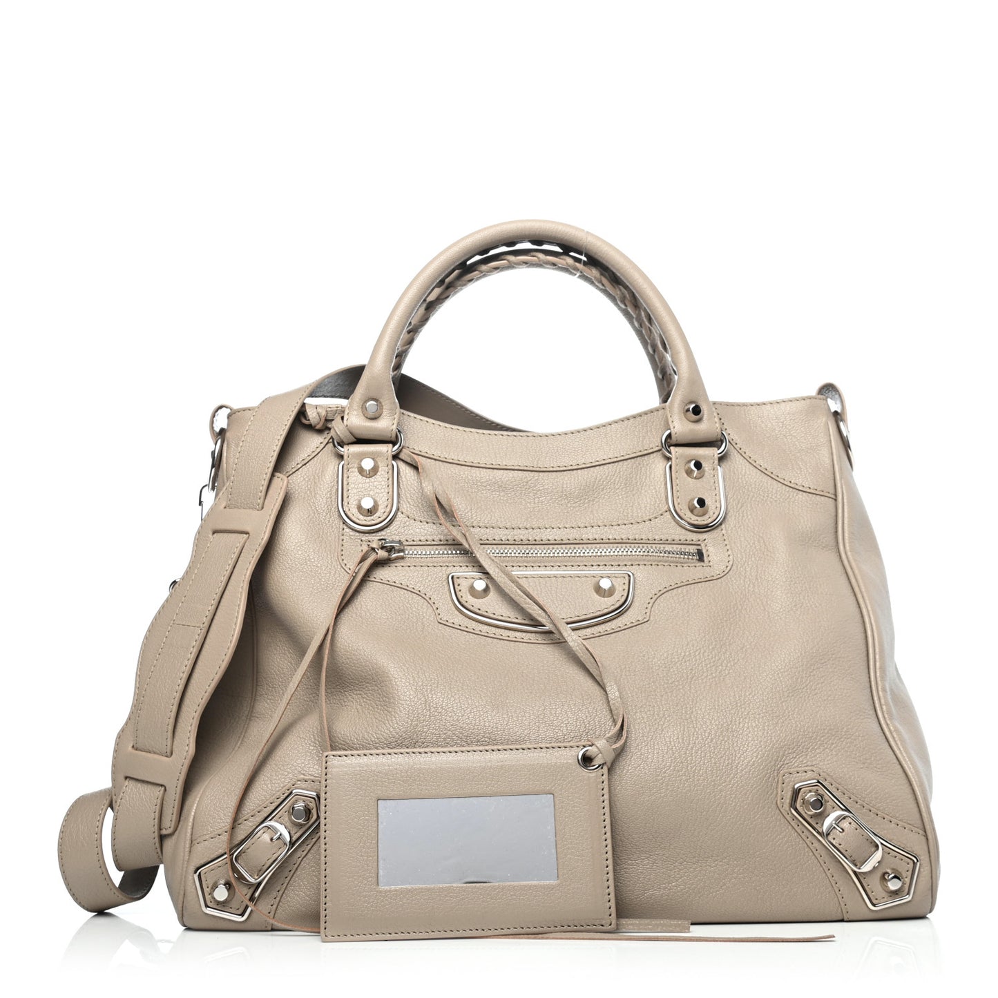 Chevre Silver Metallic Edge Hardware Velo Beige Dune Argille