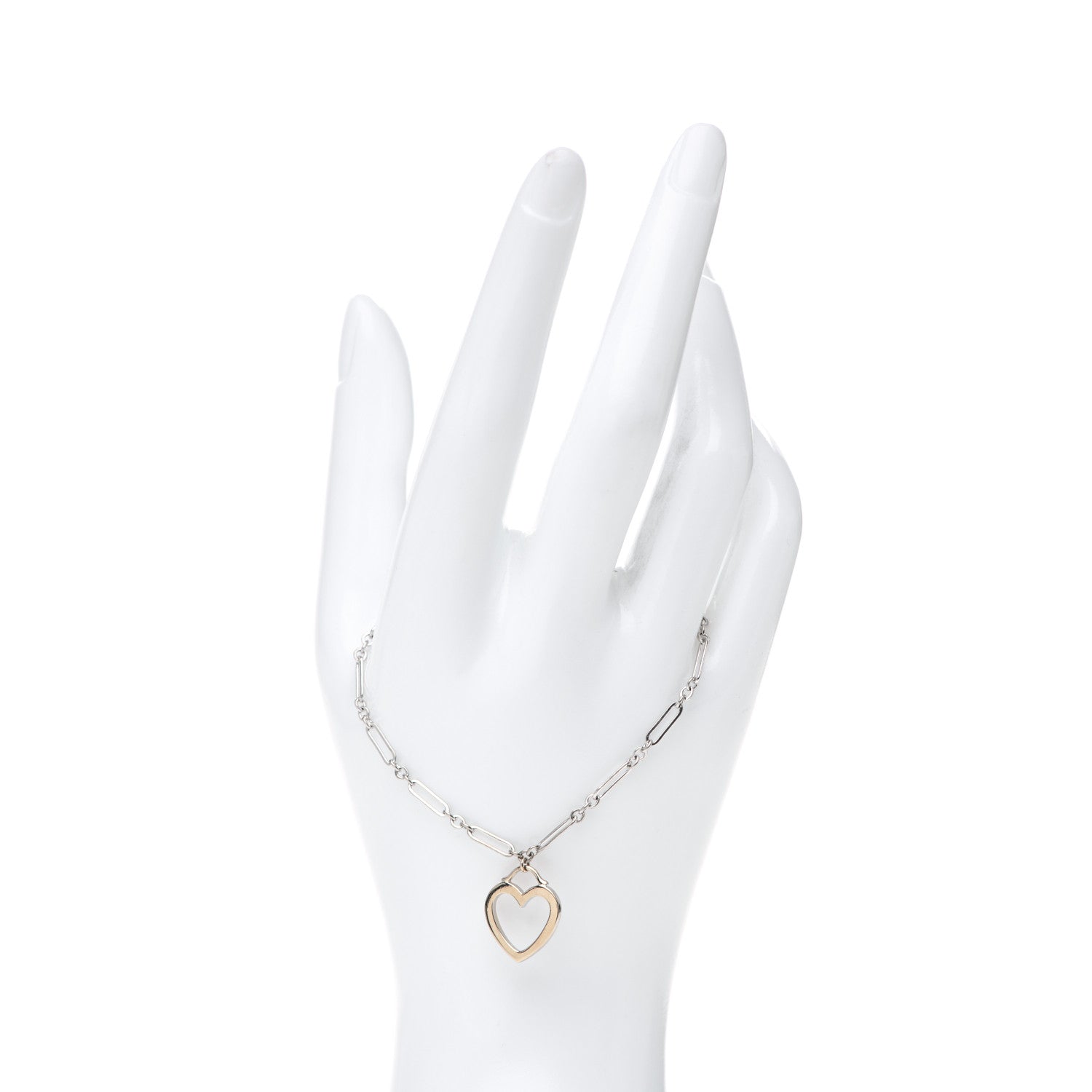 Tiffany 18K White Gold Heart Charm Bracelet 2 of 4