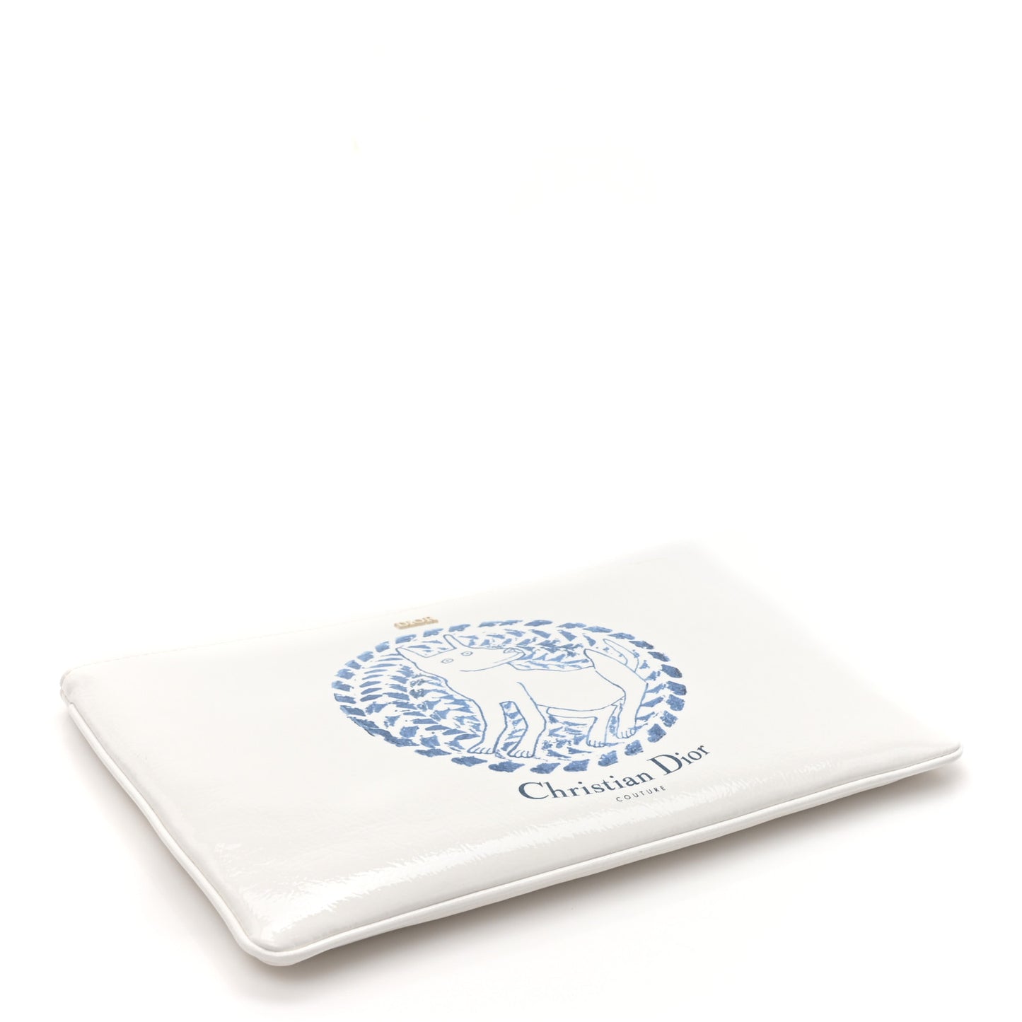 Vinyl Dog Cosmetic Pouch White Blue