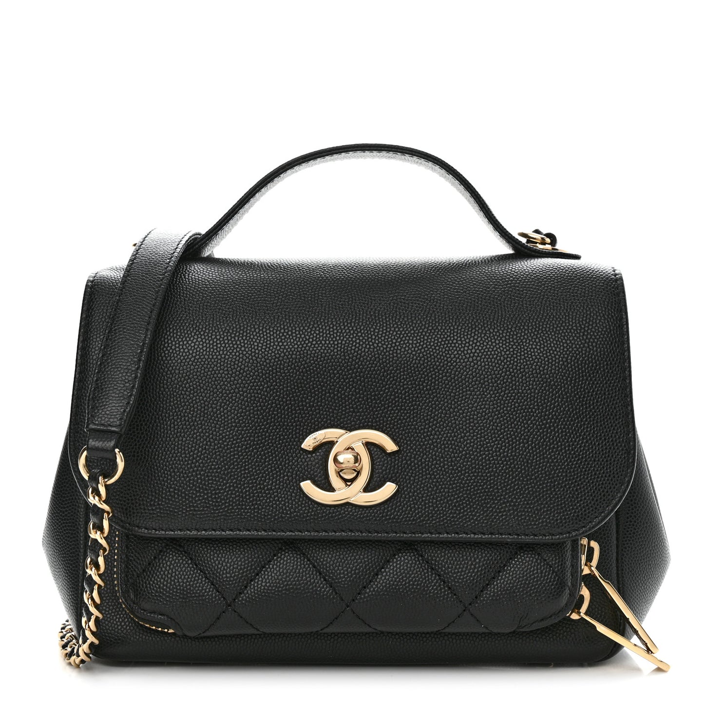 Caviar Quilted Small Business Affinity Flap Black