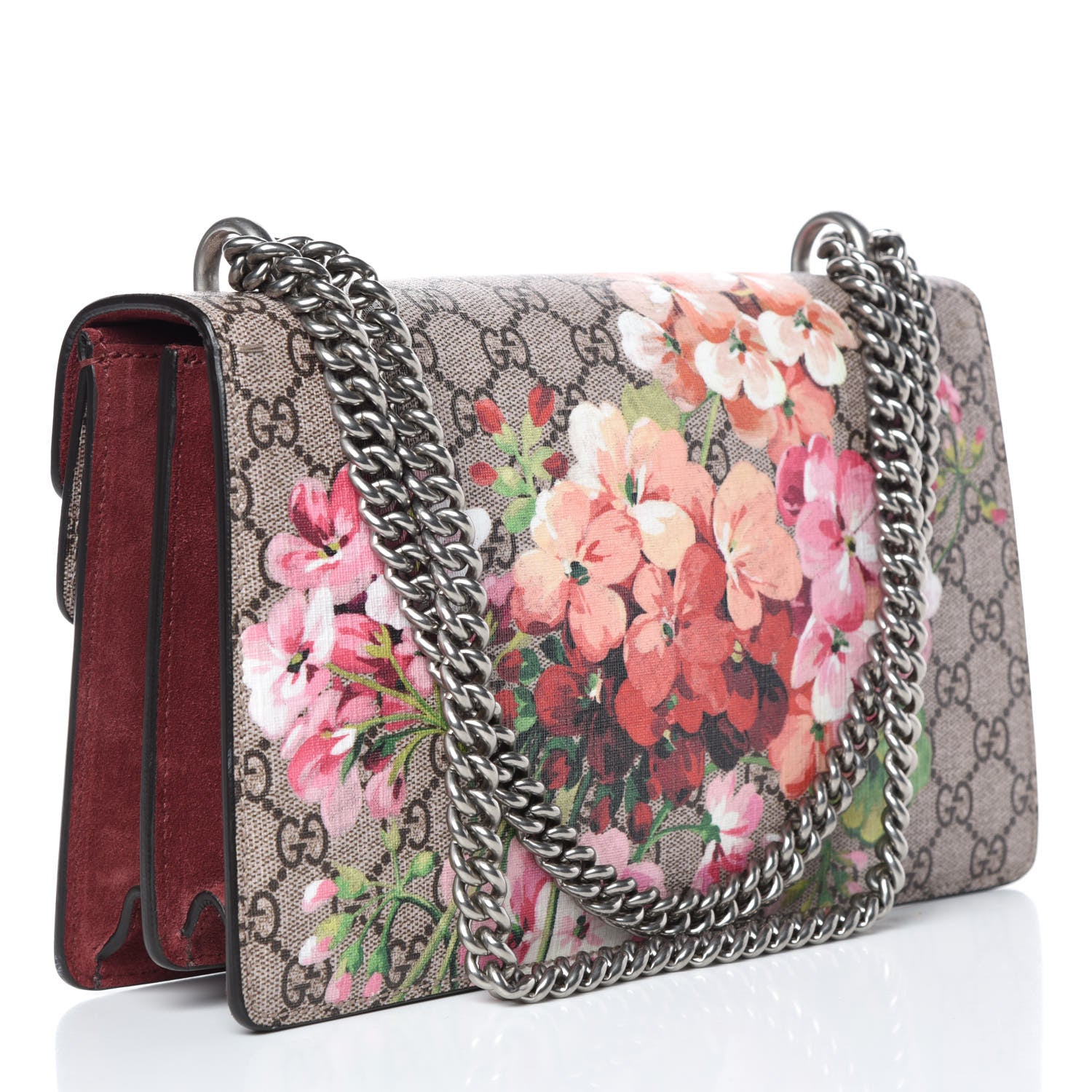 Gucci GG Supreme Monogram Blooms Small Dionysus Shoulder Bag Beige Multicolor Dry Rose 3 of 12