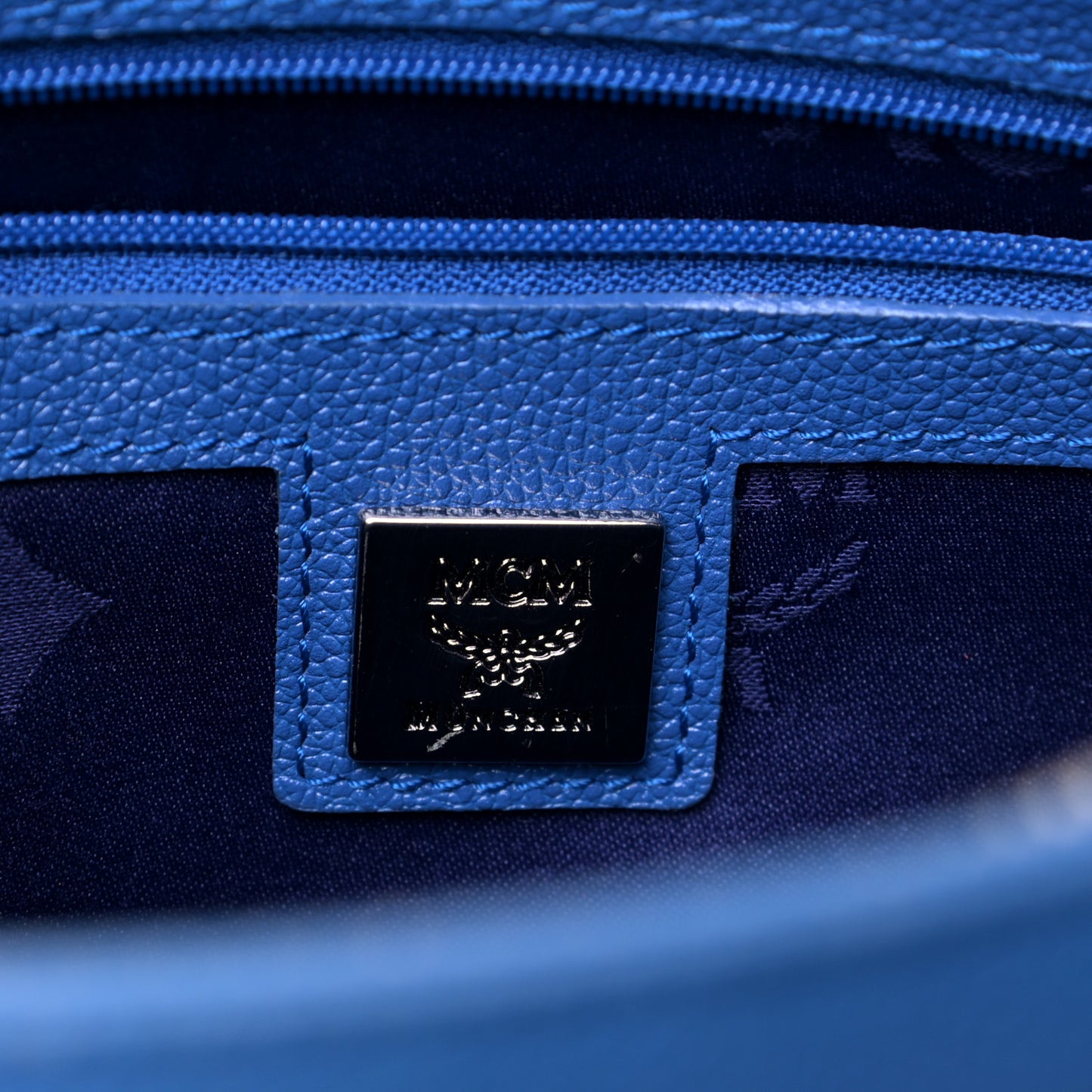 Grained Calfskin Mini Tote Blue