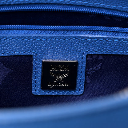 MCM Grained Calfskin Mini Tote Blue 5 of 6