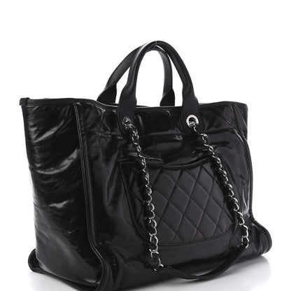 Chanel Glazed Calfskin Medium Deauville Tote Black 3 of 10