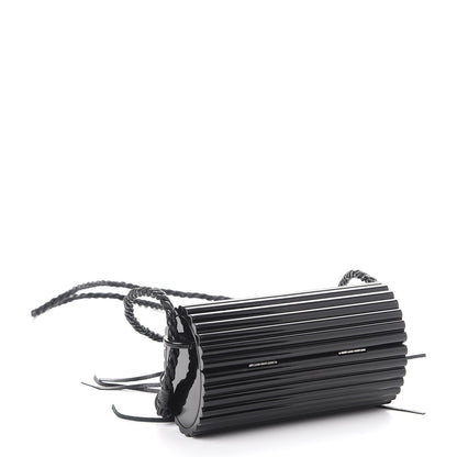 Saint Laurent Ribbed Plexiglass Lambskin Fringe Monogram Opium Box Bag Black 4 of 9